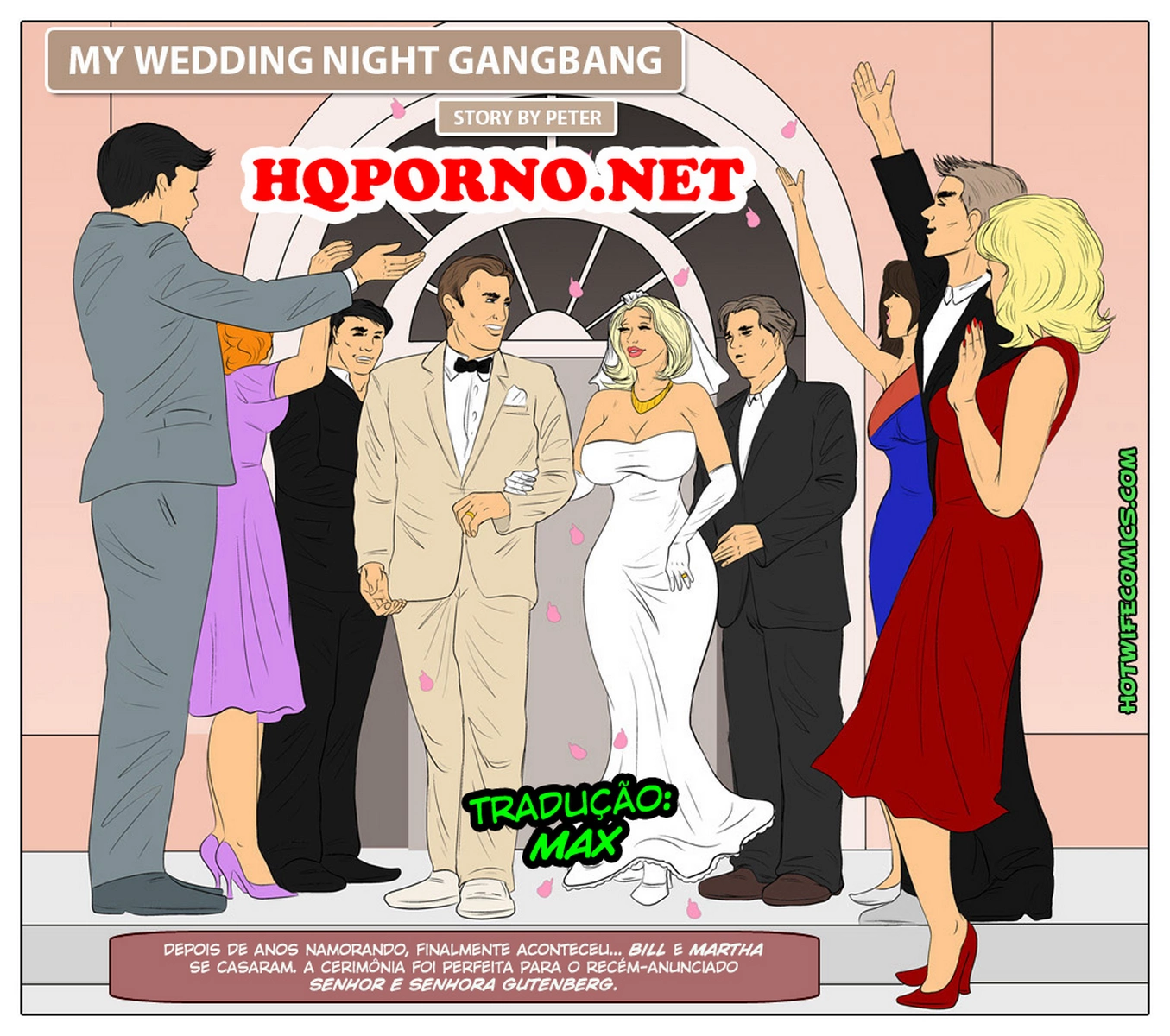 HotWifeComics My Wedding Night Gangbang 01